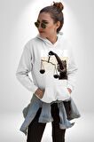 Adelet Terazi Umut Erkek Kadın Beyaz Dijital Baskılı Kapüşonlu Sweatshirt Hoodie