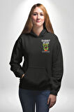 Tavşan Sokak Stili Giyim Erkek Kadın Siyah Ön Sırt Baskılı Kapüşonlu Sweatshirt Hoodie