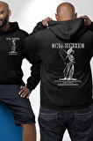 Modern Sanat Yunan Kadın Melek Erkek Kadın Siyah Ön Sırt Baskılı Kapüşonlu Sweatshirt Hoodie