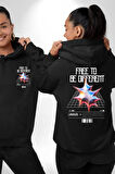 Farklı Olmak Zorundayım Erkek Kadın Siyah Ön Sırt Baskılı Kapüşonlu Sweatshirt Hoodie