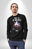 Farklı Olmak Zorundayım Erkek Kadın Unisex Dijital Baskılı Siyah Sweatshirt