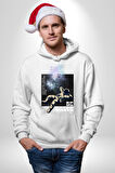 Astronot Cesur Ol Erkek Kadın Beyaz Dijital Baskılı Kapüşonlu Sweatshirt Hoodie