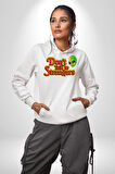 Uzaylı Yabancılarla Konuşma Erkek Kadın Beyaz Dijital Baskılı Kapüşonlu Sweatshirt Hoodie