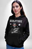 Michelagelo Modern Apollo Heykel Sokak Style Erkek Kadın Siyah Dijital Baskılı Kapüşonlu Sweatshirt Hoodie