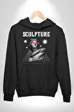 Michelagelo Modern Apollo Heykel Sokak Style Erkek Kadın Siyah Dijital Baskılı Kapüşonlu Sweatshirt Hoodie