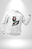 Michelagelo Modern Apollo Heykel Sokak Style Erkek Kadın Unisex Dijital Baskılı Beyaz Sweatshirt