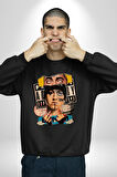 Pop Kültür Eminem Kuyu Erkek Kadın Unisex Dijital Baskılı Siyah Sweatshirt