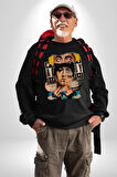 Pop Kültür Eminem Kuyu Erkek Kadın Unisex Dijital Baskılı Siyah Sweatshirt