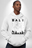 Bali Endonezya Erkek Kadın Beyaz Dijital Baskılı Kapüşonlu Sweatshirt Hoodie