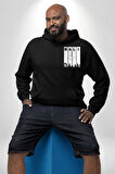 Bali Endonezya Erkek Kadın Siyah Ön Sırt Baskılı Kapüşonlu Sweatshirt Hoodie
