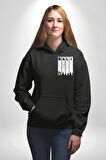 Bali Endonezya Erkek Kadın Siyah Ön Sırt Baskılı Kapüşonlu Sweatshirt Hoodie