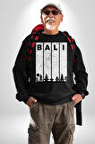 Bali Endonezya Erkek Kadın Unisex Dijital Baskılı Siyah Sweatshirt