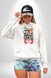 SpongeBob Karepantolon Karikatür Tasarımı Erkek Kadın Beyaz Dijital Baskılı Kapüşonlu Sweatshirt Hoodie