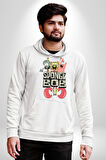 SpongeBob Karepantolon Karikatür Tasarımı Erkek Kadın Beyaz Dijital Baskılı Kapüşonlu Sweatshirt Hoodie