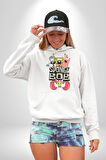 SpongeBob Karepantolon Karikatür Tasarımı Erkek Kadın Beyaz Dijital Baskılı Kapüşonlu Sweatshirt Hoodie