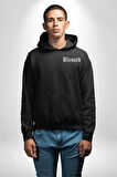 Kutsanmış Sokak Stili Erkek Kadın Siyah Ön Sırt Baskılı Kapüşonlu Sweatshirt Hoodie