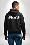 Kutsanmış Sokak Stili Erkek Kadın Siyah Ön Sırt Baskılı Kapüşonlu Sweatshirt Hoodie