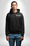 Kutsanmış Sokak Stili Erkek Kadın Siyah Ön Sırt Baskılı Kapüşonlu Sweatshirt Hoodie