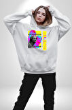 Heykel Anlamadığınız Şeyden Nefret Etmeyin Erkek Kadın Beyaz Dijital Baskılı Kapüşonlu Sweatshirt Hoodie