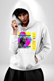 Heykel Anlamadığınız Şeyden Nefret Etmeyin Erkek Kadın Beyaz Dijital Baskılı Kapüşonlu Sweatshirt Hoodie