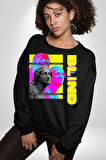 Heykel Anlamadığınız Şeyden Nefret Etmeyin Erkek Kadın Unisex Dijital Baskılı Siyah Sweatshirt