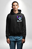 Kötü Maymun Güneş Gözlüklü Erkek Kadın Siyah Ön Sırt Baskılı Kapüşonlu Sweatshirt Hoodie