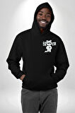Kırık Kalp Ayı Erkek Kadın Siyah Ön Sırt Baskılı Kapüşonlu Sweatshirt Hoodie