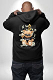 Nakit Dolar Kralı Ayıcık Sokak Stili Erkek Kadın Siyah Ön Sırt Baskılı Kapüşonlu Sweatshirt Hoodie