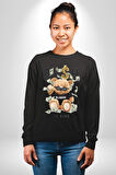 Nakit Dolar Kralı Ayıcık Sokak Stili Erkek Kadın Unisex Dijital Baskılı Siyah Sweatshirt
