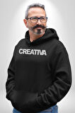 Yaratıcı Erkek Kadın Siyah Dijital Baskılı Kapüşonlu Sweatshirt Hoodie