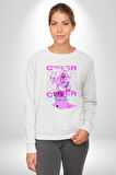 Siber Sokak Stili Erkek Kadın Unisex Dijital Baskılı Beyaz Sweatshirt