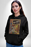 Tom Jerry Çizgi Film Şömine Çizgi Film Erkek Kadın Siyah Dijital Baskılı Kapüşonlu Sweatshirt Hoodie