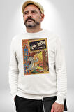 Tom Jerry Çizgi Film Şömine Çizgi Film Erkek Kadın Unisex Dijital Baskılı Beyaz Sweatshirt