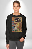 Tom Jerry Çizgi Film Şömine Çizgi Film Erkek Kadın Unisex Dijital Baskılı Siyah Sweatshirt