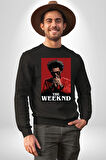 The Weeknd Erkek Kadın Unisex Dijital Baskılı Siyah Sweatshirt