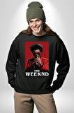 The Weeknd Erkek Kadın Unisex Dijital Baskılı Siyah Sweatshirt