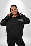 Dokunma Bana Erkek Kadın Siyah Ön Sırt Baskılı Kapüşonlu Sweatshirt Hoodie