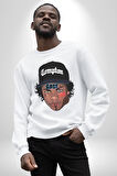 Hip Hop Kültürü Eazy Compton Erkek Kadın Unisex Dijital Baskılı Beyaz Sweatshirt