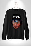 Hip Hop Kültürü Eazy Compton Erkek Kadın Unisex Dijital Baskılı Siyah Sweatshirt