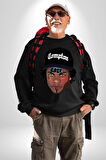 Hip Hop Kültürü Eazy Compton Erkek Kadın Unisex Dijital Baskılı Siyah Sweatshirt