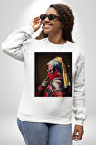 Deadpool İnci Küpeli Kız Erkek Kadın Unisex Dijital Baskılı Beyaz Sweatshirt