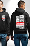 Korsan Aktivist Kırılgan İnsan Kargo Erkek Kadın Siyah Ön Sırt Baskılı Kapüşonlu Sweatshirt Hoodie