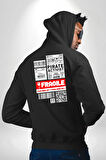 Korsan Aktivist Kırılgan İnsan Kargo Erkek Kadın Siyah Ön Sırt Baskılı Kapüşonlu Sweatshirt Hoodie
