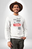 Korsan Aktivist Kırılgan İnsan Kargo Erkek Kadın Unisex Dijital Baskılı Beyaz Sweatshirt