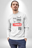 Korsan Aktivist Kırılgan İnsan Kargo Erkek Kadın Unisex Dijital Baskılı Beyaz Sweatshirt