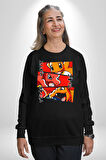 Charmander, Charmeleon ve Charizard Evolution Erkek Kadın Unisex Dijital Baskılı Siyah Sweatshirt
