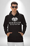 Maroon Eagle School Logolu T-Shirt Tasarımı Erkek Kadın Siyah Dijital Baskılı Kapüşonlu Sweatshirt Hoodie