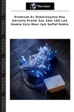 Premium Ev Dekorasyonu Hoş Görüntü Pratik Süs 10m 100 Led Damla Uçlu Mavi Işık Şeffaf Kablo