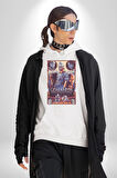 Gladiator Russel Crowe Desenli Erkek Kadın Beyaz Dijital Baskılı Kapüşonlu Sweatshirt Hoodie