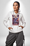 Gladiator Russel Crowe Desenli Erkek Kadın Beyaz Dijital Baskılı Kapüşonlu Sweatshirt Hoodie